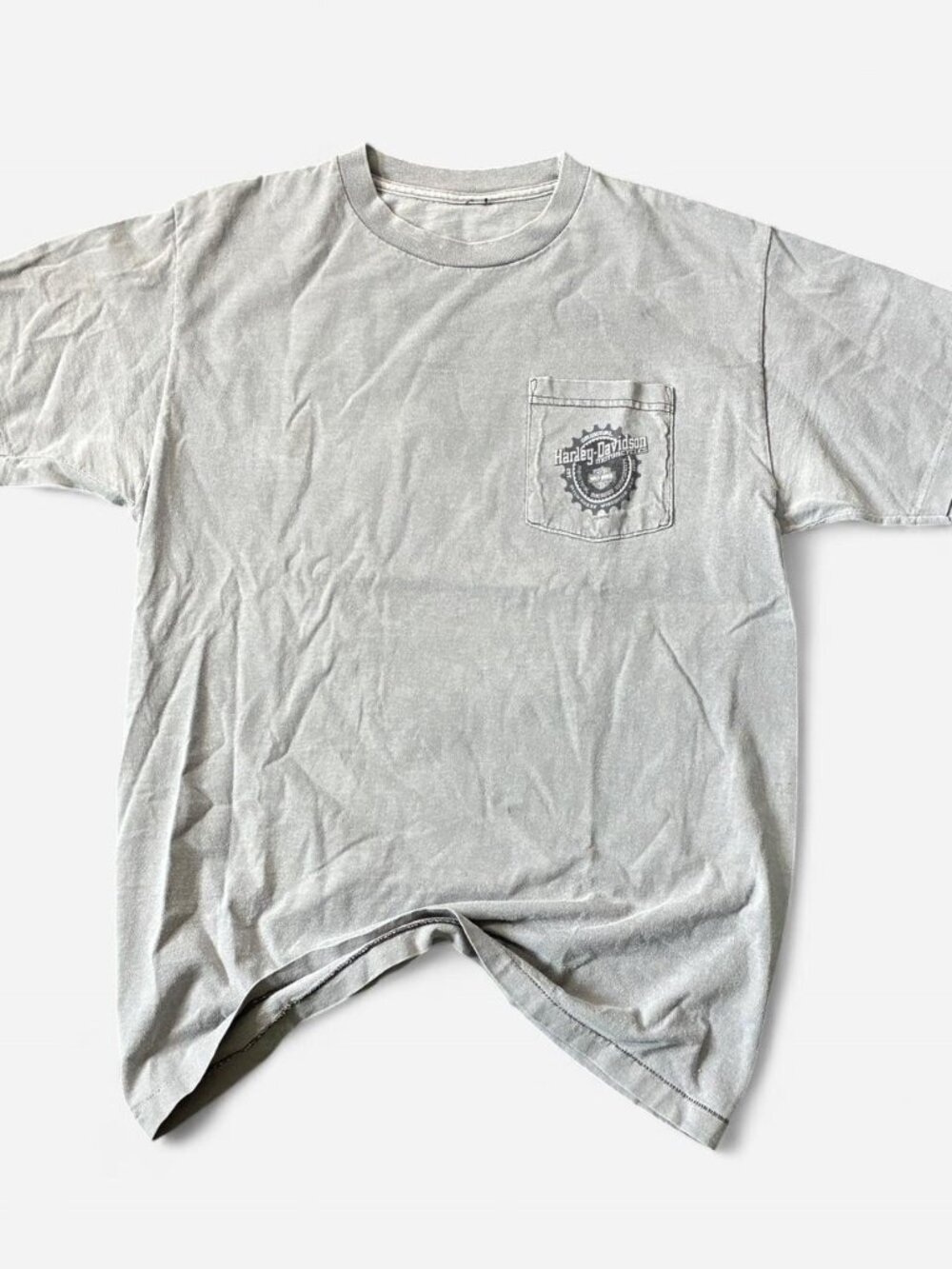 Vintage 90 Faded Gray Single Stitch Harley Davidson T Shirt